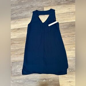 Aqua Deep Blue V-Neck Mini Dress